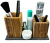 Olivenholz-erleben Badorganizer Beauty Box DUO aus Olivenholz mit schwarzer Grundplatte (1 St), praktische Aufbewahrung für Badutensilien wie Make-up Artikel Bild 5