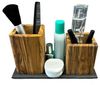 Olivenholz-erleben Badorganizer Beauty Box DUO aus Olivenholz mit schwarzer Grundplatte (1 St), praktische Aufbewahrung für Badutensilien wie Make-up Artikel Bild 4