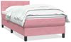 vidaXL Boxspringbett mit Matratze Rosa 80x220 cm Samt 3316238 Bild 2