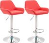 CLP 2er Set Barhocker Braga Kunstleder drehbar und höhenverstellbar,rot chrom Bild 1