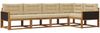vidaXL Outdoor-Sofagarnitur mit Kissen 5 pcs Natur und Beige 3382556 Bild 2