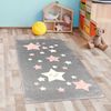 Carpetia Kinderteppich Teppich Mädchen Sterne flauschig in anthrazit, rosa weiß, rechteckig Bild 5