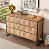 Sideboard, Holzdekor/Schwarz mit 6 Schubladen & Metallgestell, 120x40x80 cm, Schwarz/Natur Bild 4