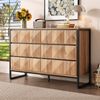 Sideboard, Holzdekor/Schwarz mit 6 Schubladen & Metallgestell, 120x40x80 cm, Schwarz/Natur Bild 5