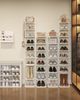 Vertikales Schuhregal, 10-Stöckige Schuhregale, Schuhturm Für Kleine Räume, Freistehend, Verstellbar, Platzsparend, Weiß Bild 5