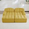 2-Sitzer modulares Sofa H 79 x T 210 x B 165 cm aus granuliertem Fleece in Gelb, erweiterbar Bild 2