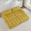 2-Sitzer modulares Sofa H 79 x T 210 x B 165 cm aus granuliertem Fleece in Gelb, erweiterbar Bild 3