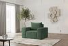 Sofaset Designersofa ESTELLE 3-2-1 mit Schlaffunktion Stoff Abriamo Grün Bild 2