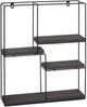 Wandregal HWC-K76, Hängeregal Schweberegal Regal, 4 Regalböden Metall Massiv-Holz Industrial 51x40x11cm ~ dunkelgrau Bild 5