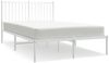 vidaXL Bettgestell mit Kopfteil Metall Weiß 120x200 cm 350929 Bild 2
