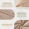 Blumtal Bettwäsche Musselin 100% Baumwolle im Set, Kopfkissenbezug & Deckenbezug, 2 teilig, Taupe Bild 4