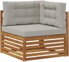 vidaXL Outdoor-Sofagarnitur mit Kissen 9 pcs Natürlich und Hellgrau 3383744 Bild 4