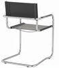 k-hometrends Freischwinger KADA (2er-Set), Designstühle aus Recyceltes Leder in schwarz und Rundrohrgestell Bild 4