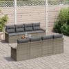 vidaXL Gartensofa-set mit Kissen 9 pcs Grau Poly-Rattan 3347300 Bild 3