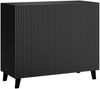 Bellamio 'Tana' Kommode, schwarz mit geriffelter Front, 85x40x92 cm, Sideboard mit 2 Türen und 4 Fächern Bild 2