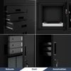 Aktenschrank abschließbar FILIP - mit Tresor & Schubladen| Büroschrank aus Stahl Metallschrank Werkstatt Mehrzweckschrank Werkzeugschrank, 185x90x40cm Schwarz Bild 4
