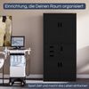 Aktenschrank abschließbar FILIP - mit Tresor & Schubladen| Büroschrank aus Stahl Metallschrank Werkstatt Mehrzweckschrank Werkzeugschrank, 185x90x40cm Schwarz Bild 3