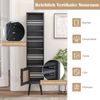 Rattan Hochschrank Bücherregal mit 4 Ablagen & Rattantür Kommode Boho Style Schwarz Bild 3