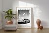 Silberner Sportwagen Poster · Geschenkidee · Luxus Coupé Wandbild · Deko Print ohne Rahmen - 40x50cm Bild 2