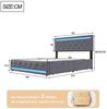 PXloue Polsterbett Stauraumbett Doppelbett (muttertagsgeschenk), mit LED-Beleuchtung und USB/Type-C Anschlüssen, 160x200 cm Bild 4