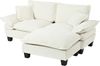 Ecksofa aus Chenille 194x155x90 cm mit Ottomanen-Modul, beige Bild 3