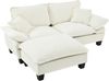 Ecksofa aus Chenille 194x155x90 cm mit Ottomanen-Modul, beige Bild 2