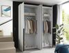 Drehtürenschrank >Kevo< 4 Türen, 2 Stangen, 2 Böden, Weiß, Dekor - 180x225x52cm (BxHxT) Bild 3