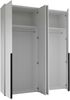 Drehtürenschrank >Kevo< 4 Türen, 2 Stangen, 2 Böden, Weiß, Dekor - 180x225x52cm (BxHxT) Bild 4
