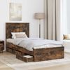 vidaXL Bettrahmen Geräucherte Eiche 90 x 200 cm Ingenieurs Holz 3410212 Bild 3
