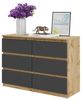Furnica Kommode GABRIEL 6 Schubladen - Votan Eiche H70cm B100cm T33cm Bild 4