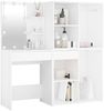 vidaXL LED-Schminktisch mit 2 Schränken Weiß Holzwerkstoff 3082026 Bild 3