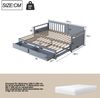Tagesbett Grau Ausziehbar 90-180x190 Massivkiefer Schubladen Stauraum 200kg Tragkraft Gästebett Wohnzimmer Kompakt Bild 4