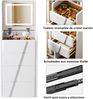Kosmetiktisch Weiß mit Spiegel, Lichtern, Glasplatte, 3 in 1, 4 Schubladen Bild 2