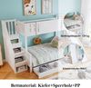 Novelux Etagenbett 90x200/120x200 mit Rutsche & Treppe – Kiefer+MDF in Weiß, Kinderetagenbett mit Fenster, Schublade, 4 Staufächern Bild 3