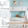 Novelux Etagenbett 90x200/120x200 mit Rutsche & Treppe – Kiefer+MDF in Weiß, Kinderetagenbett mit Fenster, Schublade, 4 Staufächern Bild 4