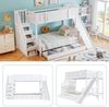 Novelux Etagenbett 90x200/120x200 mit Rutsche & Treppe – Kiefer+MDF in Weiß, Kinderetagenbett mit Fenster, Schublade, 4 Staufächern Bild 5