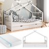 Hausbett Design Weiß 90x200 cm mit 2 Schubladen und Matratze Vitalispa Bild 2