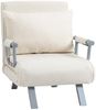 HOMCOM Sessel Schlafsofa mit Armlehne 3-in-1 Schlafsessel (Klappbett, 1-St, Klappmatratze), Kunstwildleder Creme, 65 x 69 x 80 cm Bild 5