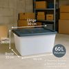 BigDean 4x 60 L Aufbewahrungsbox mit Deckel groß Budget Line Plastikbox mit Deckel Bild 3