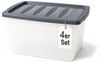 BigDean 4x 60 L Aufbewahrungsbox mit Deckel groß Budget Line Plastikbox mit Deckel Bild 4