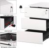 Woltu Rollcontainer, Metall Mobiler Aktenschrank Büroschrank mit 3 Schubladen Bild 4