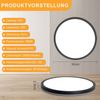 ZMH Deckenlampe LED Deckenleuchte Flach - Schlafzimmerlampe 18CM Badezimmerlampe 15W Küchenlampe Schlafzimmer Schwarz Deckenbeleuchtung Flurlampe Decke Badlampe 3000K für Küche Flur Bild 4