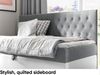 MEBLINI Kinderbett mit Bettkasten FILIPPO 2 100x200 – H3/Grau Samt Gepolstert Einzelbett mit Matratze - Polsterbett mit Stauraum - Bett mit Kopfteil – Stauraumbett Bild 3