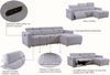 OTTO home Ecksofa LEOON L-Form, 255 cm - elektr. Relaxfunktion, mit USB A/C-Anschluss. Federkern, verstellbaren Kopfstützen, Webstoff Bild 3