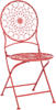 Beliani 'Scario' Bistro-Set, 3-teilig, Tisch + 2x Stuhl, Metall, Rot Bild 5