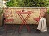 Beliani 'Scario' Bistro-Set, 3-teilig, Tisch + 2x Stuhl, Metall, Rot Bild 3