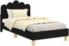 vidaXL Kinderbettgestell mit Kopfteil Schwarz 80 x 160 cm Stoff 42011046 Bild 2