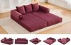 LVHOM Loungesofa faltbar mit Schlaffunktion, Stabil-/abnehmbarer Außenrahmen aus Metall, frei kombinierbar, Liege- oder Klappsofa, 3 Kissen, Hochelastischer Schaumstoff, weicher Cordstoff, Praktische Seitentaschen zur Aufbewahrung, Ideal für flexible R... Bild 5