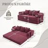 LVHOM Loungesofa faltbar mit Schlaffunktion, Stabil-/abnehmbarer Außenrahmen aus Metall, frei kombinierbar, Liege- oder Klappsofa, 3 Kissen, Hochelastischer Schaumstoff, weicher Cordstoff, Praktische Seitentaschen zur Aufbewahrung, Ideal für flexible R... Bild 2