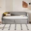 Merax Daybett Polsterbett Tagesbett Schlafsofa mit Unterbett 90x190/180x190cm Leinen, hellgrau Bild 3